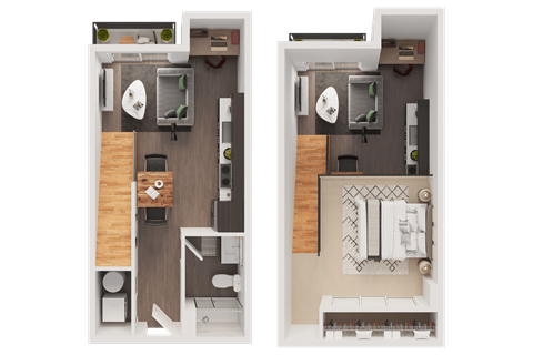 Floor plan for 1 bed, 1 bath, 564 sqft